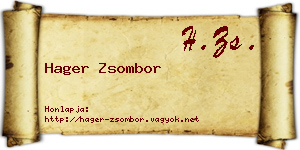 Hager Zsombor névjegykártya